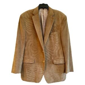 RALPH LAUREN, CORDUROY SPORT COAT IN CAMEL COLOR. SIZE 44R